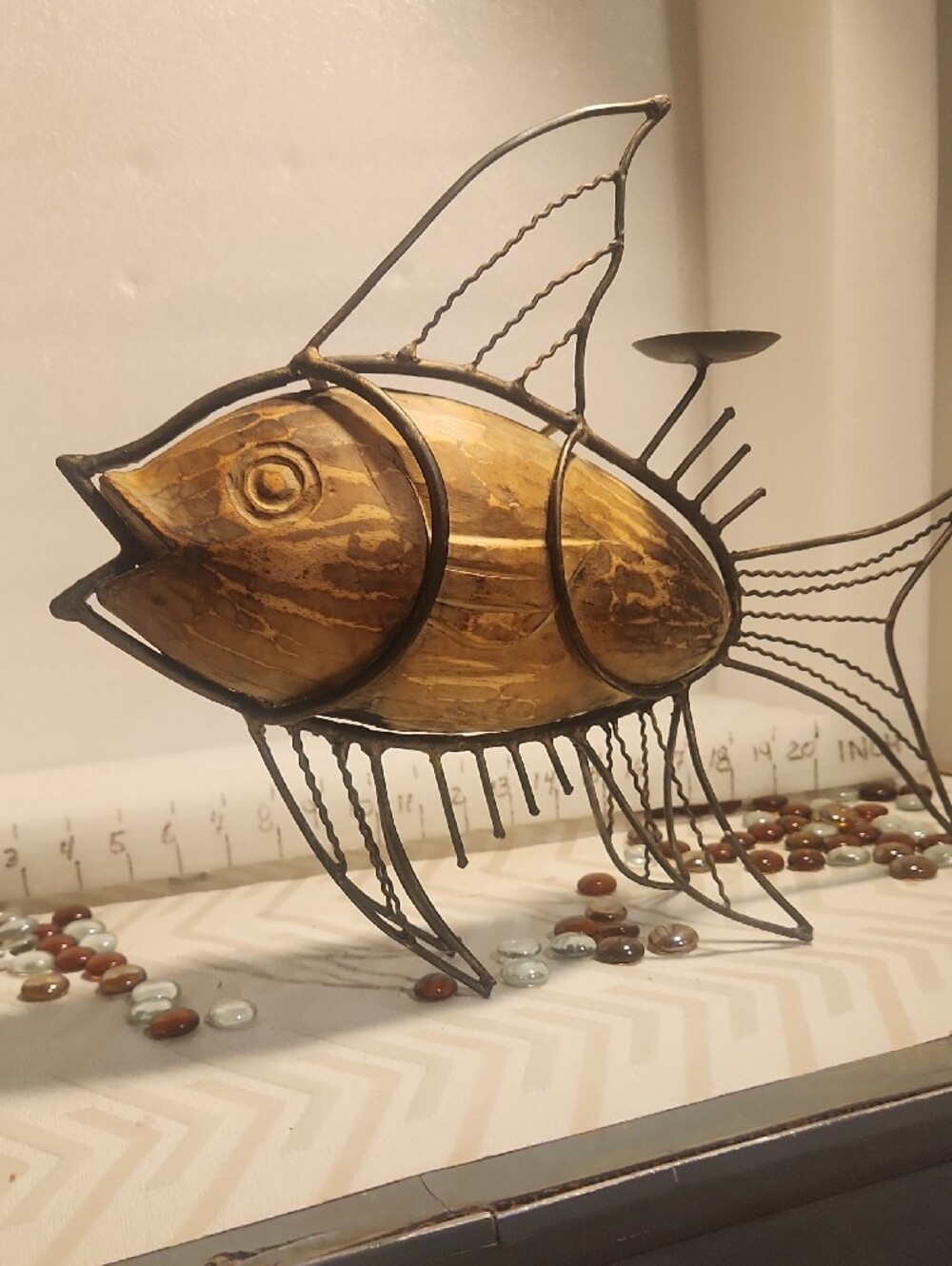 Rustic Sculpture - Fish ,  For Candle - Picture 9 of 15
